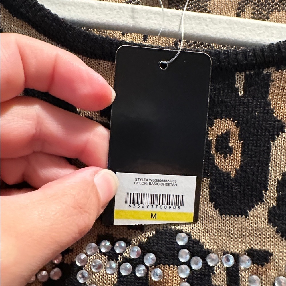 NWT! Bebe Basic Cheetah Rhinestone Logo Cutout Mo… - image 3